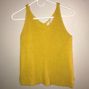 mustard knit tank top